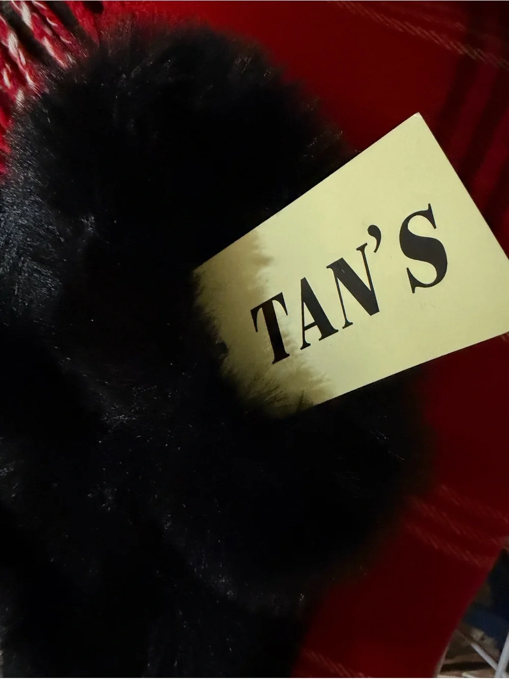 Tans Classic Black Faux-Fur Cuff Women's Gloves -